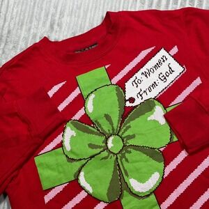 Mad Engine Ugly Christmas Sweater Men's L Gift To Women Wrapped Present‎ Holiday